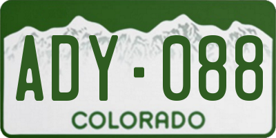 CO license plate ADY088