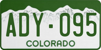 CO license plate ADY095