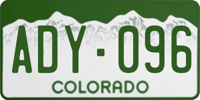 CO license plate ADY096