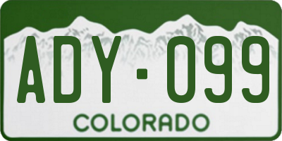 CO license plate ADY099