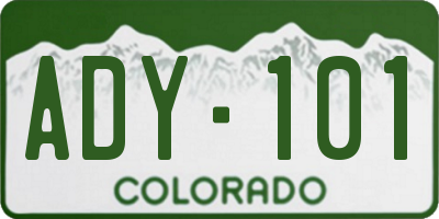 CO license plate ADY101