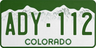 CO license plate ADY112