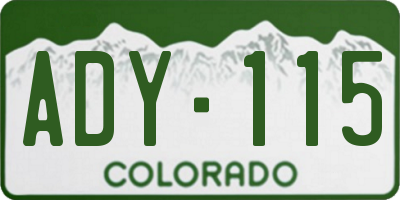 CO license plate ADY115