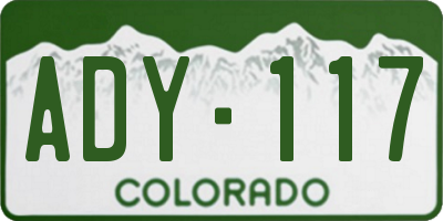 CO license plate ADY117