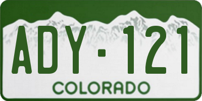 CO license plate ADY121