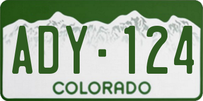 CO license plate ADY124