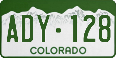 CO license plate ADY128