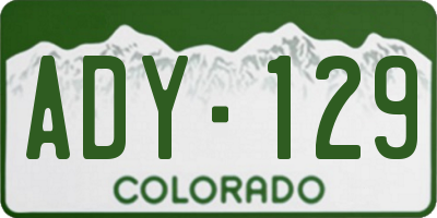 CO license plate ADY129