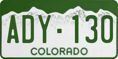 CO license plate ADY130