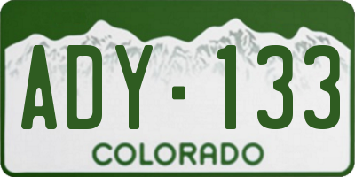 CO license plate ADY133