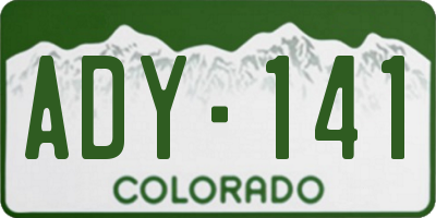 CO license plate ADY141