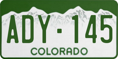 CO license plate ADY145