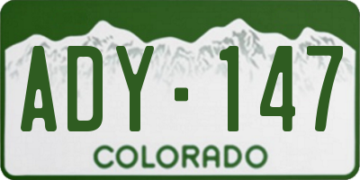 CO license plate ADY147