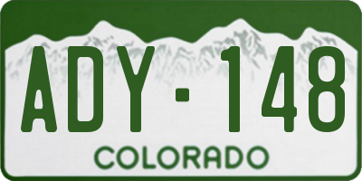 CO license plate ADY148