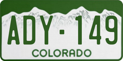 CO license plate ADY149