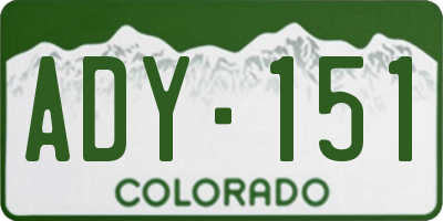 CO license plate ADY151