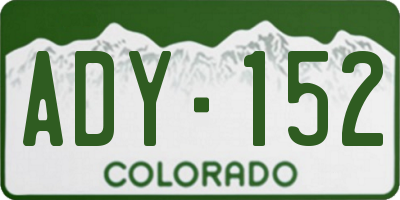 CO license plate ADY152