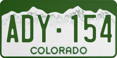 CO license plate ADY154
