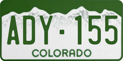 CO license plate ADY155