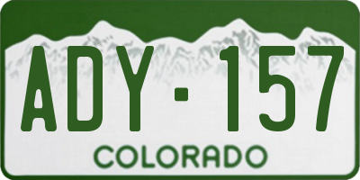 CO license plate ADY157