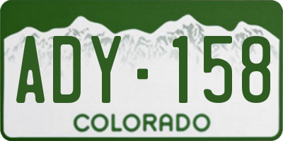 CO license plate ADY158