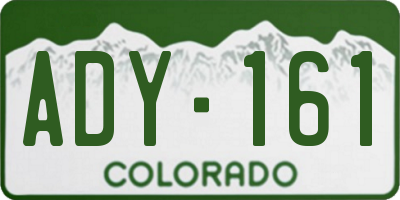 CO license plate ADY161