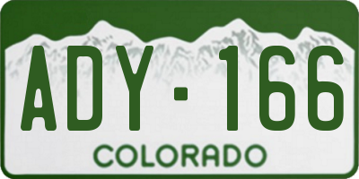 CO license plate ADY166