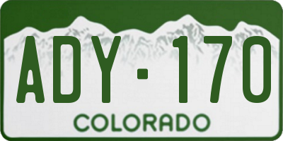 CO license plate ADY170