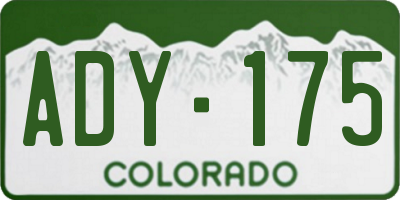 CO license plate ADY175