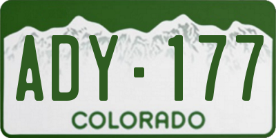 CO license plate ADY177