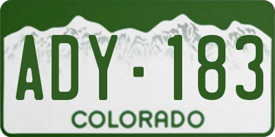 CO license plate ADY183