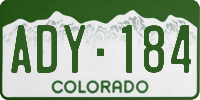 CO license plate ADY184