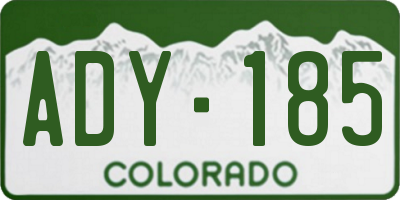 CO license plate ADY185