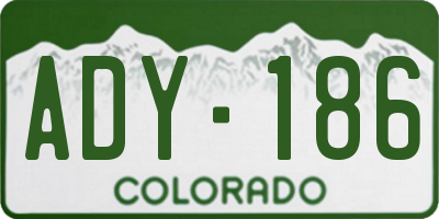 CO license plate ADY186
