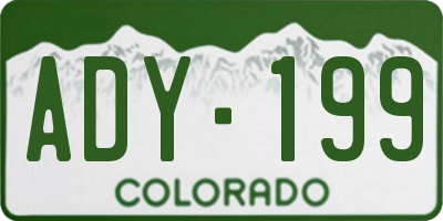 CO license plate ADY199