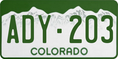 CO license plate ADY203