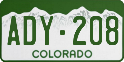CO license plate ADY208