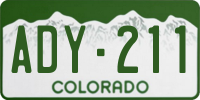 CO license plate ADY211