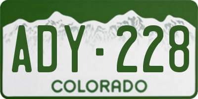 CO license plate ADY228