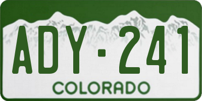 CO license plate ADY241
