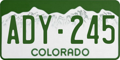 CO license plate ADY245