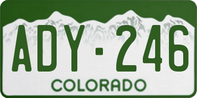 CO license plate ADY246