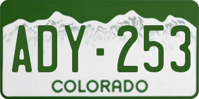CO license plate ADY253