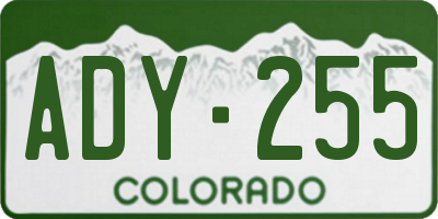 CO license plate ADY255