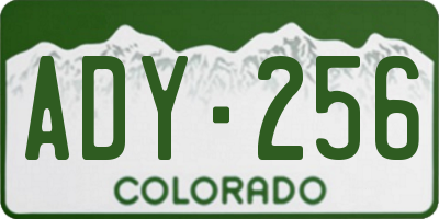 CO license plate ADY256