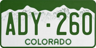 CO license plate ADY260