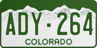 CO license plate ADY264