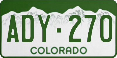 CO license plate ADY270