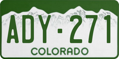 CO license plate ADY271
