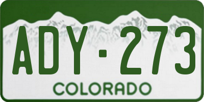 CO license plate ADY273